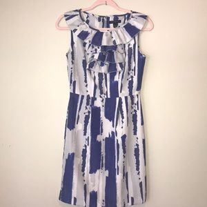 Banana Republic Blue/Gray Ruffle Top Dress, Size 0